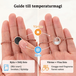 Personligt värmeaktiverat armband med dolt foto och graverad text justerbart smycke en minnesvärd present till årsdagen