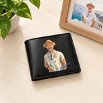 Portefeuille personnalisé en cuir synthétique, style bande dessinée, avec prénom – Cadeau d'anniversaire ou de Noël pour papa, homme ou mari, à usage quotidien