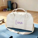 Personalised Muliticolor Embroidery Name Oxford Cloth Crossbody Duffle Bag Weekend Getaway Gym Birthday Gift for Fitness Lovers Travelers