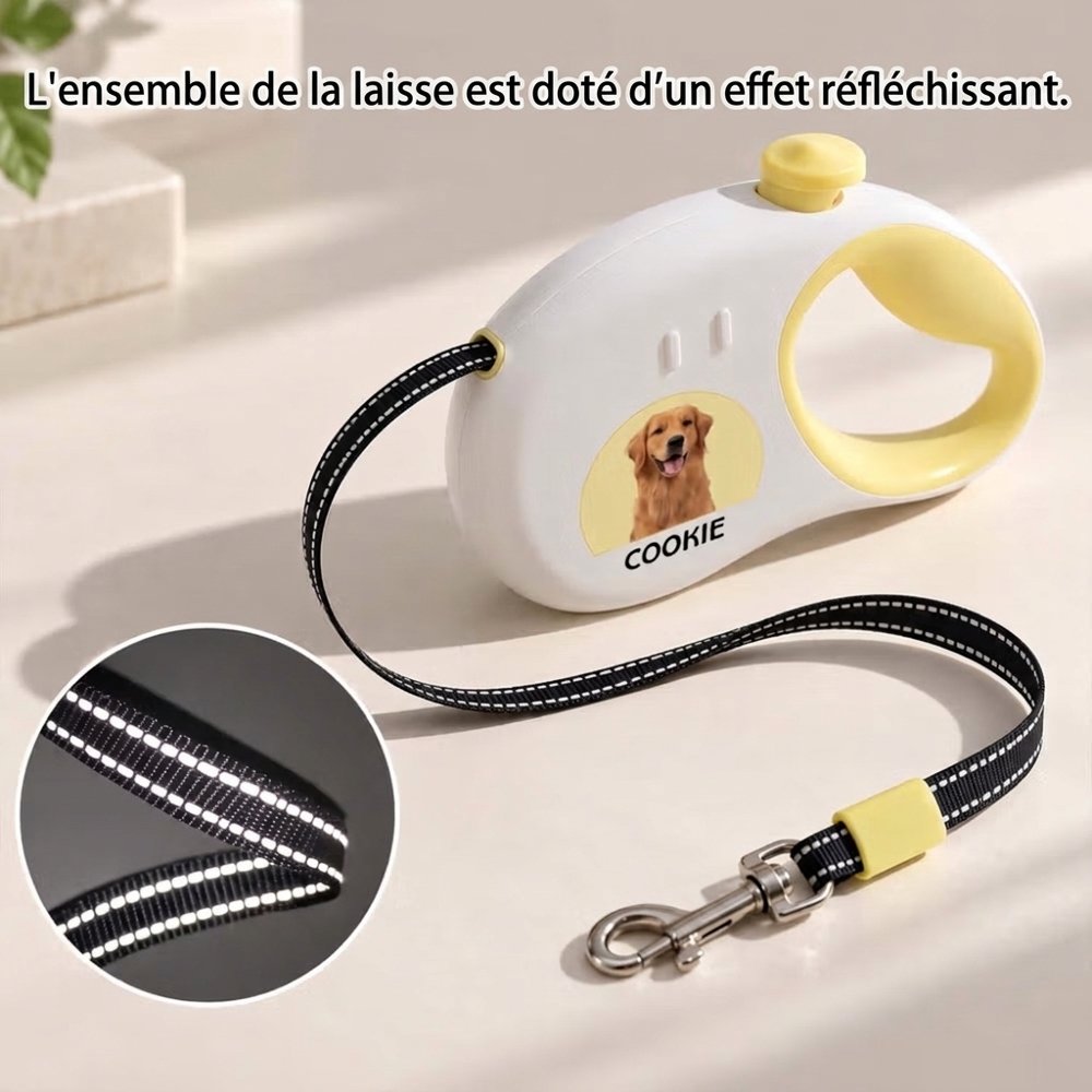 Laisse pour animal de compagnie rétractable personnalisée avec photo et nom - Cadeau d'usage quotidien pour les propriétaires de chiens chats 8