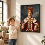 Personalized Classicism Oil Painting Style Kid Photo Canvas Prints with Name Home Decor Birthday Gift for Boys Girls