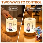 Personalised Cartoon Character Birth Flower Dimmable Touch LED Night Light with Name and Adjustable Colors Home Decor Birthday Gift for Kid Family 7