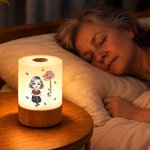 Personalised Cartoon Character Birth Flower Dimmable Touch LED Night Light with Name and Adjustable Colors Home Decor Birthday Gift for Kid Family 3