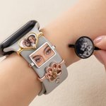 Personalised Heat-Activated Hidden Photo Heart Oval Rectangle Dog Paw-Shaped Watch Band Charm Birthday Anniversary Gift for Men Women Pet Lovers