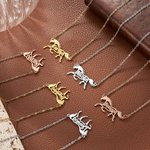 Personligt halsband med hästform och namn | Smycken i sterlingsilver, födelsedagspresent till kvinnor som älskar ridning