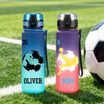 Borraccia personalizzata con sagoma multicolore di un calciatore, con nome e numero: ideale per l'idratazione quotidiana, i viaggi e come regalo di compleanno per adolescenti e calciatori