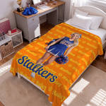 Individuell gestaltete Kuscheldecke mit 3D-Effekt, Cheerleading-Cartoon-Figur und Foto – mit Namen – Geschenk für Cheerleader und Trainer am Spieltag