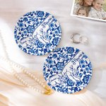 Personlig Chinoiserie Flower Hands in Hands Ceramic Trinket Smyckeskål med 1-10 namn Mors dag Födelsedagspresent till mamma mormor 2