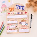 Personalised Colourful Double Layer Wooden First and Last Day of School Sign with Name Back to School  Gift for Kindergarten New Student Families