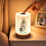 Luce notturna personalizzata in stile acquerello con foto del bambino, stelle, intensità regolabile, telecomando touch e nome; decorazione per la cameretta; regalo di compleanno o per baby shower per 