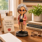 Personalisierte 3D-Lehrerfigur mit Lehrerfoto & Namen | mit Sockel | Schreibtischdeko | Geschenk zum Lehrertag Schulanfang und Geburtstag für Lehrer