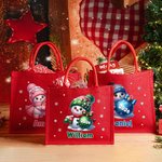 Gepersonaliseerde Schattige Sneeuwpop Sneeuwvlok Grote Jute Zak met Naam en Jaar Kerst Feest Cadeau voor Kinderen
