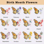 Supporto per cellulare in legno personalizzato con farfalla colorata e fiore del mese di nascita, con nome: decorazione da scrivania, regalo di compleanno per familiari, amici e colleghi d'ufficio