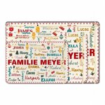 Personalisierte Weihnachts-Wortwolke Fußmatte | mit Namen & Text | Rutschfester Türvorleger | Weihnachten Geschenk für Familie