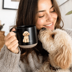 Tasse à café en céramique personnalisée avec portrait d'animal de compagnie à l'aquarelle et prénom – Cadeau d'anniversaire pour un usage quotidien destiné aux propriétaires d'animaux et aux amoureux 