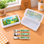 Personalised Lorry Car Mermaid Initial Safe Stainless Steel Fork Spoon Knife Cutlery Set with Name Daily Use Birthday Christmas Gift for Kid 1
