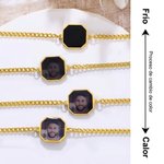 Pulsera personalizada con foto oculta termosensible y texto grabado, regalo de aniversario y cumpleaños para parejas y mejores amigos