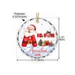 Personalised Santa Claus Christmas Tree Christmas Ornament with Name Initial and Year Home Tree Decor Christmas Gift for Family Friend