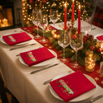 Personalisierte Weihnachtsserviette mit Weihnachtsmann, Rentier und Süßigkeiten-Weihnachtsbaum-Motiv – schnell saugfähig, aus 100 % Baumwolle, mit Namen – Weihnachtsgeschenk für Freunde
