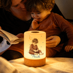 Luce notturna personalizzata in stile acquerello con foto del bambino, stelle, intensità regolabile, telecomando touch e nome; decorazione per la cameretta; regalo di compleanno o per baby shower per 
