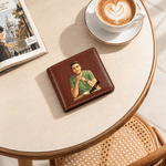 Portefeuille personnalisé en cuir synthétique, style bande dessinée, avec prénom – Cadeau d'anniversaire ou de Noël pour papa, homme ou mari, à usage quotidien