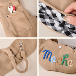 Sac de transport personnalisé multicolore pour animaux de compagnie, avec nom brodé, à bandoulière, pour voyager les mains libres – Cadeau d'anniversaire idéal pour les amoureux des chiens et des chat