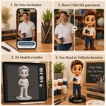 Personalisierte 3D-Lehrerfigur mit Lehrerfoto & Namen | mit Sockel | Schreibtischdeko | Geschenk zum Lehrertag Schulanfang und Geburtstag für Lehrer