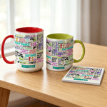 Personalized Tap Dance Word Cloud Design 11 oz 15 oz Ceramic Mug with Name and Coaster Birthday Christmas Gift for Tap Lovers