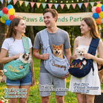 Sac de transport personnalisé multicolore pour animaux de compagnie, avec nom brodé, à bandoulière, pour voyager les mains libres – Cadeau d'anniversaire idéal pour les amoureux des chiens et des chat