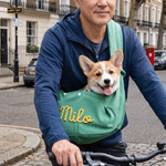 Sac de transport personnalisé multicolore pour animaux de compagnie, avec nom brodé, à bandoulière, pour voyager les mains libres – Cadeau d'anniversaire idéal pour les amoureux des chiens et des chat