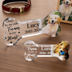 Personalisierte Acryl-Fototafel „Once by My Side, Forever in My Heart“ mit Namen und Datum – Jubiläums-Gedenkgeschenk für Tierhalter