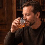 Set personalizzato con bicchiere da whisky vintage e scatola in legno 