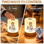 Luce notturna personalizzata in stile acquerello con foto del bambino, stelle, intensità regolabile, telecomando touch e nome; decorazione per la cameretta; regalo di compleanno o per baby shower per 