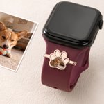 Personalised Heat-Activated Hidden Photo Heart Oval Rectangle Dog Paw-Shaped Watch Band Charm Birthday Anniversary Gift for Men Women Pet Lovers