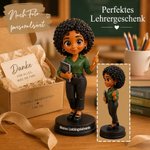 Personalisierte 3D-Lehrerfigur mit Lehrerfoto & Namen | mit Sockel | Schreibtischdeko | Geschenk zum Lehrertag Schulanfang und Geburtstag für Lehrer