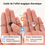 Bracelet personnalisé avec photo et texte au choix - Thermo-réactif et ajustable - Cadeau d'anniversaire pour femme et homme