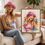 Personalized Watercolor Splatter Style Photo Canvas Prints with Name Home Decor Ship from USA Birthday Gift for Art Lovers 2