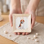 Bandeja decorativa de cerámica con diseño de acuarela personalizada, con la foto de tu mascota y su nombre, ideal como regalo de cumpleaños para mujeres amantes de las mascotas 3