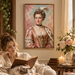 Personalized Classicism Oil Painting Style Adult Photo Canvas Prints with Name Home Decor Birthday Gift for Woman Man
