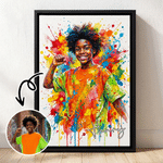 Personalized Watercolor Splatter Style Photo Canvas Prints with Name Home Decor Ship from USA Birthday Gift for Art Lovers 1