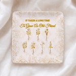 Personalised Vintage Birth Flower Ceramic Trinket Jewellery Dish with 1-10 Names Home Decor Anniversary Gift for Friends Besties