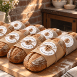 Personalised Sourdough Bread Stickers with Text Bakery Packaging Wedding Gift for Bakers Chefs