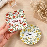 Personalised Watercolor Birth Flower Ceramic Trinket Jewellery Dish with Name Home Decor Birthday Gift for Mum Woman Friend