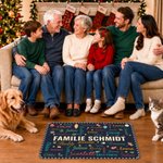 Personalisierte Weihnachts-Wortwolke Fußmatte | mit Namen & Text | Rutschfester Türvorleger | Weihnachten Geschenk für Familie