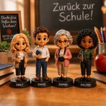 Personalisierte 3D-Lehrerfigur mit Lehrerfoto & Namen | mit Sockel | Schreibtischdeko | Geschenk zum Lehrertag Schulanfang und Geburtstag für Lehrer