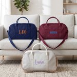 Personalised Muliticolor Embroidery Name Oxford Cloth Crossbody Duffle Bag Weekend Getaway Gym Birthday Gift for Fitness Lovers Travelers