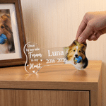 Personalisierte Acryl-Fototafel „Once by My Side, Forever in My Heart“ mit Namen und Datum – Jubiläums-Gedenkgeschenk für Tierhalter