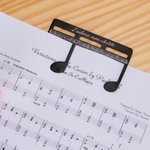 Marque-page en acier inoxydable personnalisé avec texte gravé - Design de note de musique - Cadeau idéal pour les musiciens