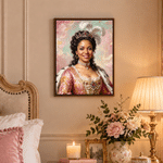 Personalized Classicism Oil Painting Style Adult Photo Canvas Prints with Name Home Decor Birthday Gift for Woman Man