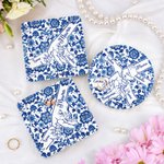 Personlig Chinoiserie Flower Hands in Hands Ceramic Trinket Smyckeskål med 1-10 namn Mors dag Födelsedagspresent till mamma mormor 1